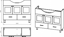 Misty Мебель для ванной Латте 105 2 ящика белая – фотография-4